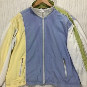 Koret Windbreaker Jacket Full Zip Pastel Colorblock Lightweight‎ Women's Size L